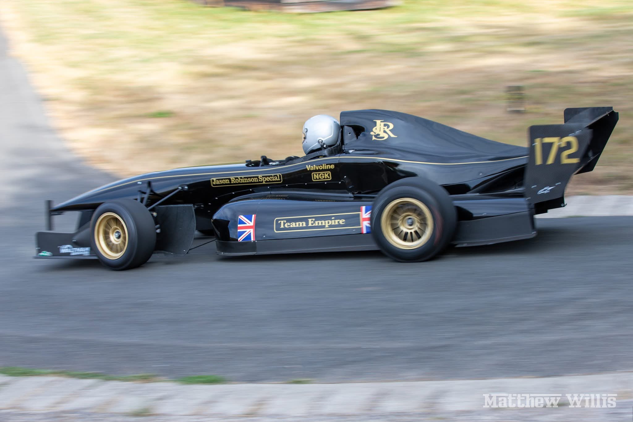 Jason Robinson competing in his black and gold Empire